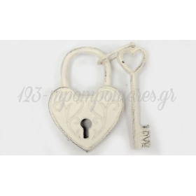 Μεταλλικο Κλειδι Και Λουκετο Καρδια Βινταζ Kzs9329 - ΚΩΔ:517880