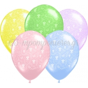Τυπωμενα Μπαλονια Latex Λουλουδια Και Πεταλουδες Σε 5 Παστελ Χρωματα 12" (30Cm) – ΚΩΔ.:135121001F-Bb