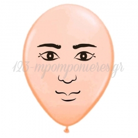 Τυπωμενα Μπαλονια Latex Προσωπο Αντρα Μπεζ 12" (30Cm) – ΚΩΔ.:13512285-Bb