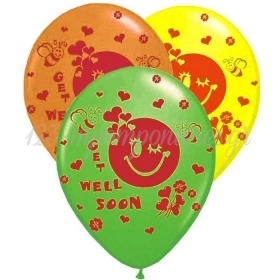 Τυπωμενα Μπαλονια Latex «Get Well Soon» Σε 3 Χρωματα 12" (30Cm) – ΚΩΔ.:13512404-Bb