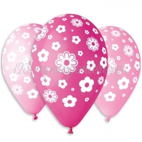 Τυπωμενα Μπαλονια Latex Λουλουδια Σε Τρεις Αποχρωσεις Του Ροζ 12" (30Cm) – ΚΩΔ.:13613218-Bb