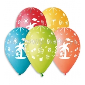 Τυπωμενα Μπαλονια Latex Διακοπες Σε 5 Χρωματα 13" (33Cm) – ΚΩΔ.:13613225-Bb