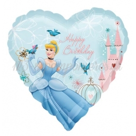 Μπαλονι Foil 45Cm Καρδια Σταχτοπουτα Disney «Happy Birthday»– ΚΩΔ.:515751-Bb