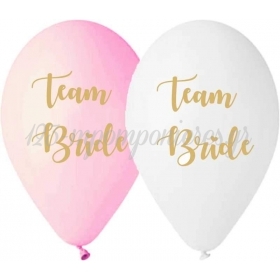 Μπαλονι Latex Τυπωμενο «Team Bride» Λευκο Και Baby Ροζ 13'' – ΚΩΔ.:13613261-Bb
