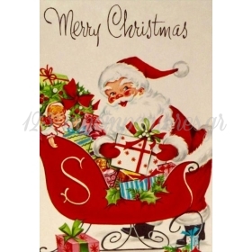 Χριστουγεννιατικη Καρτα Vintage Αη Βασιλης - ΚΩΔ:Xk14001K-4-Bb