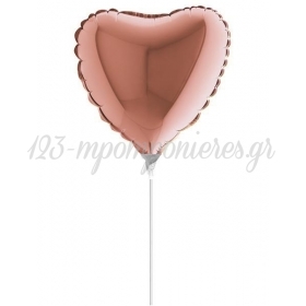Μπαλονι Foil 10"(25Cm) Mini Shape Καρδια Ροζ Χρυσο – ΚΩΔ.:09023Rg-Bb