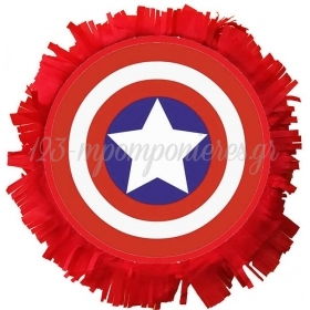 Χειροποιητη Μεγαλη Πινιατα Captain America 40X40Cm - ΚΩΔ:553153-105-Bb