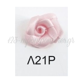 Ροζ Σατεν Ψιλο Λουλουδακι 1,5cm - ΚΩΔ:L21R-Rn