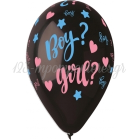 Τυπωμενα Μαυρα Μπαλονια Latex Boy Or Girl 13" (33Cm) – ΚΩΔ.:13613298-Bb