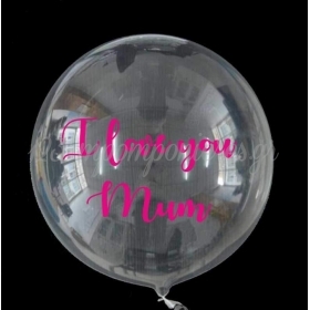 Μπαλονι Foil 18"(45Cm) Bubble Διαφανο Με Φουξια Αυτοκολλητο Μηνυμα – ΚΩΔ.:206318C-Bb