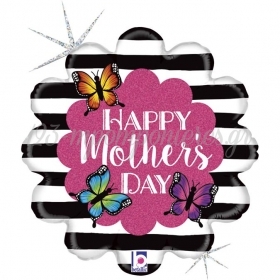 Μπαλονι Foil 45Cm Λαμπερο Λουλουδι «Happy Mother'S Day» – ΚΩΔ.:36777-Bb