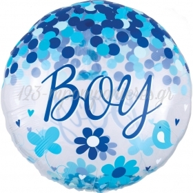Μπαλονι Foil 28"(71Cm) Ορβζ Baby Boy Με Κονφετι – ΚΩΔ.:539318-Bb
