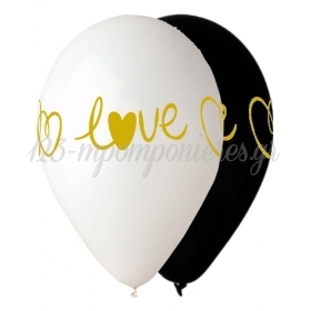 Μαυρα Και Λευκα Μπαλονια Τυπωμενα «Love» 13'' (33Cm) – ΚΩΔ.:13613288-Bb