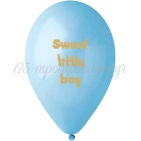 Γαλαζια Τυπωμενα Μπαλονια 13'' (33Cm) Latex «Sweet Little Boy» – ΚΩΔ.:13613293-Bb
