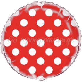 Μπαλονι Foil 45Cm Κοκκινο Polka Dots – ΚΩΔ.:206324-Bb