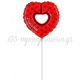 Μπαλονι Foil 10"(25Cm) Mini Shape Καρδια Κοκκινη Με Τρυπα  – ΚΩΔ.:227661H09-Bb