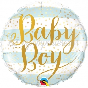 Μπαλονι Foil 45Cm «Baby Boy» Με Ριγες – ΚΩΔ.:88001-Bb