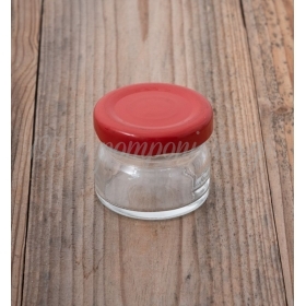Βαζακια Γυαλινα Κλασικα Με Κοκκινο Καπακι 30Ml - ΚΩΔ: Std28-Red