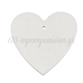 Ξυλινες Διακοσμητικες Καρδιες - Λευκο - 6Χ6Cm - ΚΩΔ:M1405-Ad