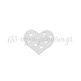 Ξυλινες Διακοσμητικες Καρδιες - Λευκο - 3Χ2.3Cm - ΚΩΔ:M2619-Ad