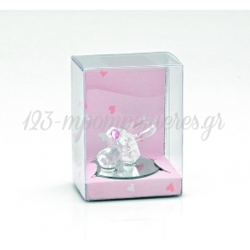 Πιπιλα Γυαλινη Με Καθρεφτη Ροζ Καρδια Και Διαφανο Κουτι - ΚΩΔ:202-7506-Mpu