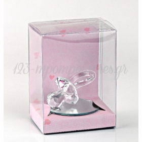 Κρυσταλλινη Πιπιλα Με Καθρεφτη Και Ροζ Διαφανο Κουτι - ΚΩΔ:202-9023-Mpu