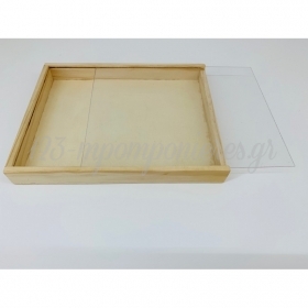 Ξυλινο Κουτι Με Plexiglass Καπακι - Μπομπονιερα- Προσκλητηριο  - ΚΩΔ:B59-Rn