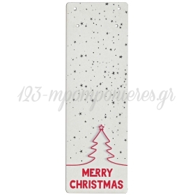 Ξυλινη Εκτυπωμενη Πλατη Για Γουρια "Merry Christmas" 9Χ28Cm - ΚΩΔ:M4545-Ad