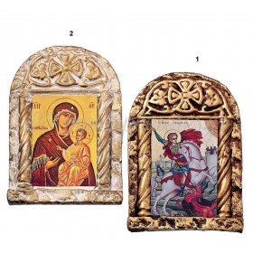 Κεραμικες Εικονες Αγιογραφιες Παναγια - Αγιος Γεωργιος 8X11Cm - ΚΩΔ:M9334-Ad