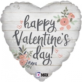 45Cm Rustik Καρδια Happy Valentine'S Day Foil Μπαλονι - ΚΩΔ:26073-Bb
