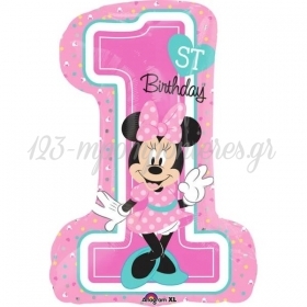 Μπαλονια Foil 48X71Cm Minnie 1St Birthday - ΚΩΔ:534352-Bb
