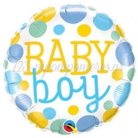 Μπαλονι Foil 18"(45Cm) Baby Boy Dots - ΚΩΔ:55385-Bb