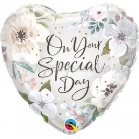 Μπαλονι Foil 18"(45Cm) On Your Special Day White Floral - ΚΩΔ:10489-Bb