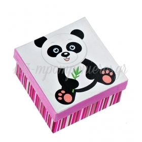 Χαρτινο Κουτακι Με Panda 8.2X8.2X5Cm . - ΚΩΔ:Ak141-Ad
