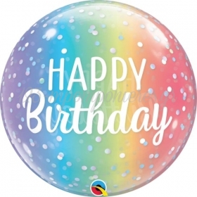 Μπαλονι Foil 22''(56Cm) Bubble Birthday Ombre & Dots - ΚΩΔ:13232-Bb