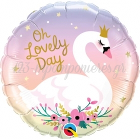 Μπαλονι Foil 18"(45Cm) Κυκνος Oh Lovely Day Swan - ΚΩΔ:10371-Bb