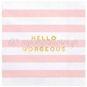 Χαρτοπετσετες Απαλο Ροζ Hello Gorgeous - ΚΩΔ:Sp33-68-081-Bb