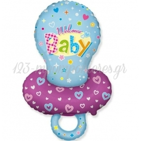 Μπαλονι Foil 24"(61Cm) Πιπιλα Welcome Baby Γαλαζιο - ΚΩΔ:901791Ab-Bb