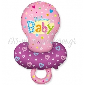 Μπαλονι Foil 24"(61Cm) Πιπιλα Welcome Baby Ροζ - ΚΩΔ:901791Rs-Bb