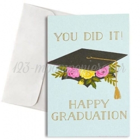 Ευχετηρια Καρτα Αποφοιτησης Με Φακελο You Did It Happy Graduation - ΚΩΔ:Vc1702-58-Bb