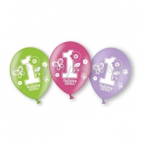 Σετ Latex Μπαλονια 11"(28Cm) 1St Birthday Girl - ΚΩΔ:5999712-Bb