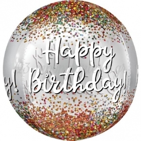 Μπαλονι Foil 16''(38Cm) Orbz Happy Birthday Confetti - ΚΩΔ:541812-Bb