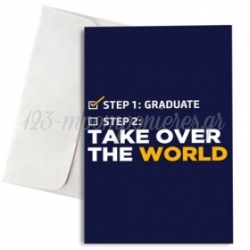 Ευχετηρια Καρτα Αποφοιτησης Με Φακελο Take Over The World - ΚΩΔ:Vc1702-51-Bb