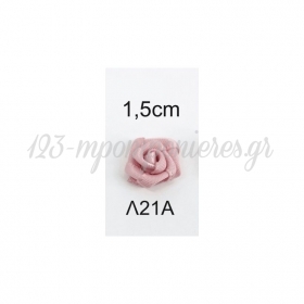 Αντικε Ροζ Σατεν Ψιλο Λουλουδακι 1.5Cm - ΚΩΔ:L21A-Rn