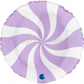 Μπαλονι Foil 18''(46Cm) Lollipop Λευκο-Λιλα - ΚΩΔ:G018M02Whl-Bb