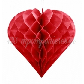 Κοκκινη Χαρτινη Διακοσμητικη Καρδια 30Cm - ΚΩΔ:Hh30-007-Bb
