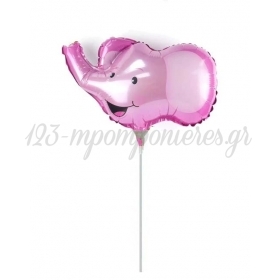 Μπαλονι Foil 34X41Cm Mini Shape Κεφαλι Ροζ Ελεφαντακι - ΚΩΔ:206298E-Bb