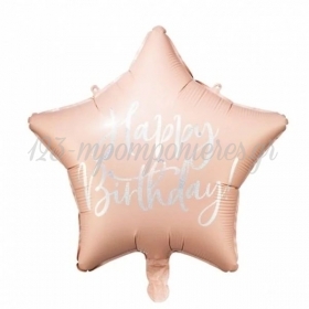 Μπαλονι Foil 16''(40Cm) Happy Birthday Ροζ Αστερι - ΚΩΔ:Fb93-081Pj-Bb