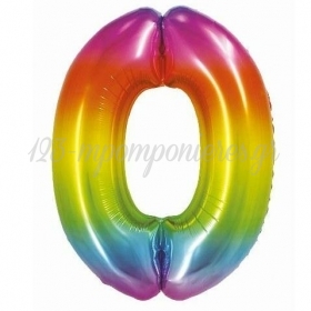 Μπαλόνι Foil 30''(76cm) Rainbow Αριθμός 0 - ΚΩΔ:CH-STC0-BB