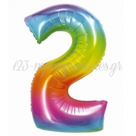 Μπαλόνι Foil 30''(76cm) Rainbow Αριθμός 2 - ΚΩΔ:CH-STC2-BB